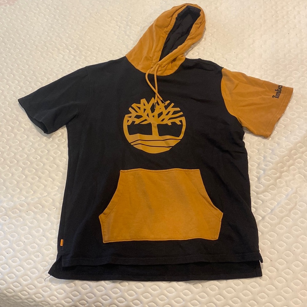 Black Timberland short sleeve hoodie